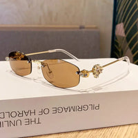 Luxury Rimless Diamond Anti Light  sunglasses 🕶️