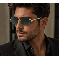 Luxury Rimless Diamond Cut Lens  Sunglasses 🕶️