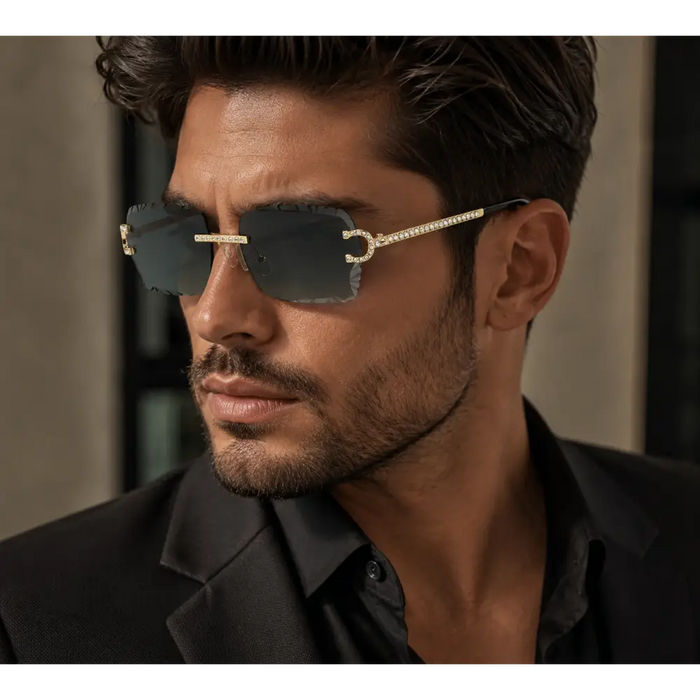 Luxury Rimless Diamond Cut Lens  Sunglasses 🕶️