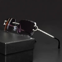 Luxury Rimless Diamond Cut Lens  Sunglasses 🕶️