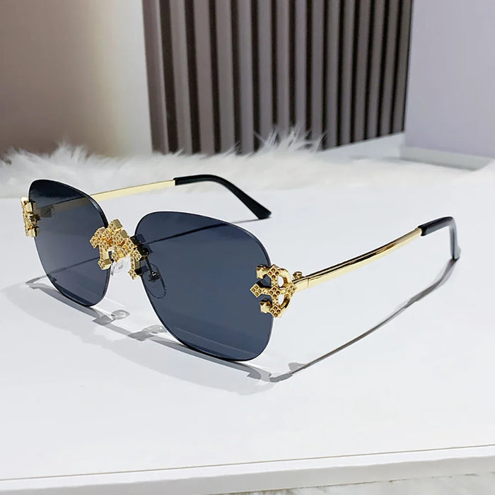 Luxury Rimless Square Sunglasses Retro Sun Glasses Retro Shade🕶️