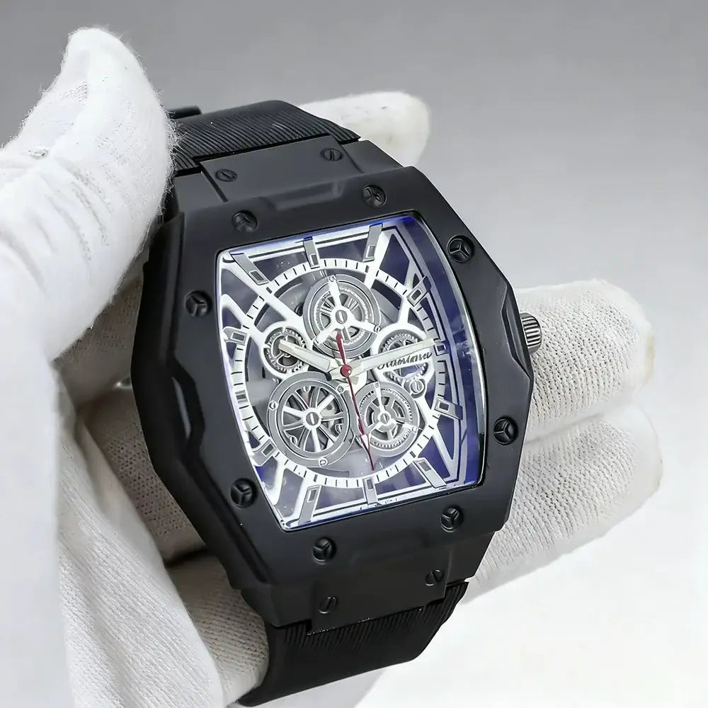 Luxury RM Style Hollow Silicone Watch Men Business Quartz Watches ⌚️