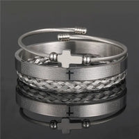 - Luxury Royal King Crown Bracelet Set For Men Stainless Steel Bangle 👑