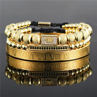 - Luxury Royal King Crown Bracelet Set For Men Stainless Steel Bangle 👑