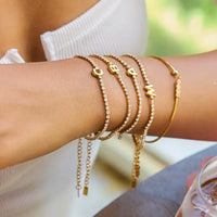 Luxury Shiny Rhinestone Chain Letter Bracelet for Women waterproof  ✨