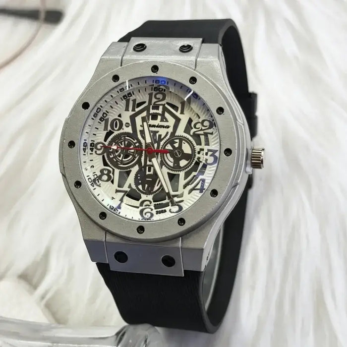 Luxury  Silicone Watch Men Business Quartz Watches ⌚️