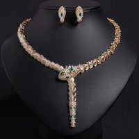 Luxury Snake Necklace & Earrings Set for Women – Elegant Micro Zircon Jewelry ✨🐍💎