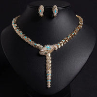 Luxury Snake Necklace & Earrings Set for Women – Elegant Micro Zircon Jewelry ✨🐍💎