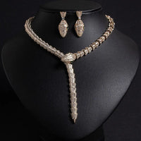 Luxury Snake Necklace & Earrings Set for Women – Elegant Micro Zircon Jewelry ✨🐍💎