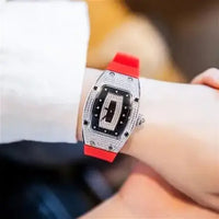 Luxury Tonneau Watches For Woman Crystal Silicone Jelly Quartz Watch⌚️