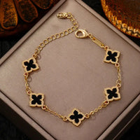 Luxury Vintage Rhinestone Four Leaf Clover Bracelet for Women✨