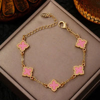 Luxury Vintage Rhinestone Four Leaf Clover Bracelet for Women✨
