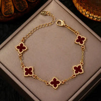Luxury Vintage Rhinestone Four Leaf Clover Bracelet for Women✨