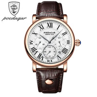Luxury Watches For Men Chronograph Date Man Quartz Watch Waterproof Leather ⌚️