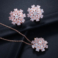 Luxury White Cubic Zirconia Bridal Jewelry Set for Women – Elegant Necklace & Earrings ✨💎