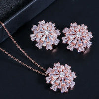 Luxury White Cubic Zirconia Bridal Jewelry Set for Women – Elegant Necklace & Earrings ✨💎