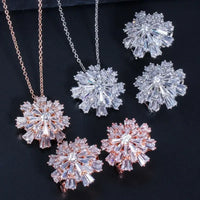Luxury White Cubic Zirconia Bridal Jewelry Set for Women – Elegant Necklace & Earrings ✨💎