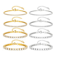 Luxury Zircon 2/3/4/5MM Tennis Chain Bracelet for Women, Stainless Steel Bracelet Zircon ✨