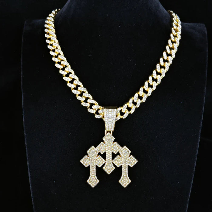 - M a y B a c h Cross Pendants Necklaces Shiny Cuban✨