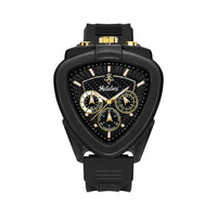 Men's Water-Resistant Quartz Watch with Triangular Dial & Rubber Bracelet ⌚️