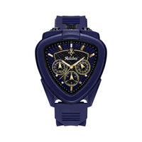 Men's Water-Resistant Quartz Watch with Triangular Dial & Rubber Bracelet ⌚️
