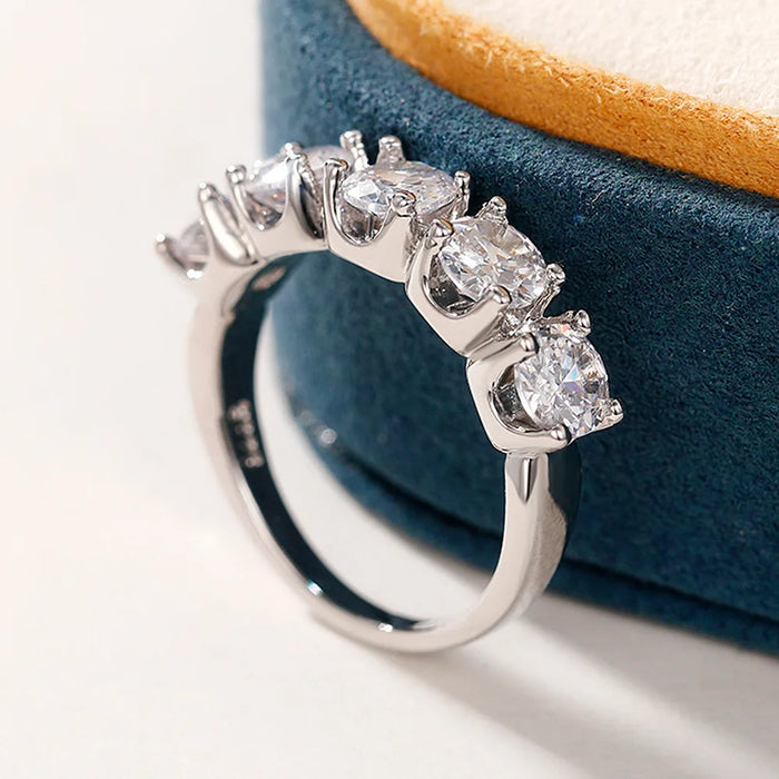 Moissanite Rings for Women Elegant Crystal 925 Sterling Silver Rings 💍