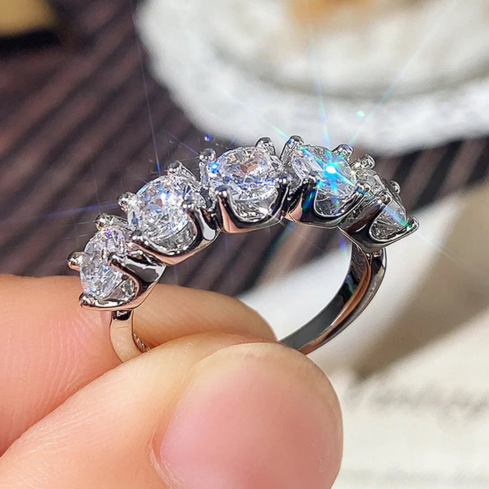 Moissanite Rings for Women Elegant Crystal 925 Sterling Silver Rings 💍