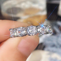 Moissanite Rings for Women Elegant Crystal 925 Sterling Silver Rings 💍