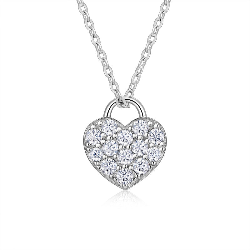 Moissanite, This Luxurious And Fashionable Light Luxury Trend Jewelry Necklace Pendant Is Made Of S925 Silver Electroplated With Platinum✨