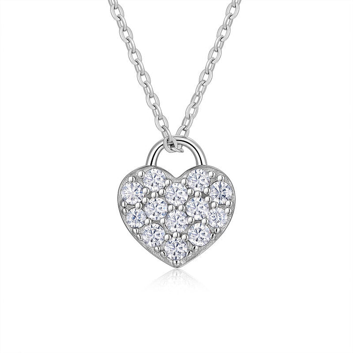 Moissanite, This Luxurious And Fashionable Light Luxury Trend Jewelry Necklace Pendant Is Made Of S925 Silver Electroplated With Platinum✨