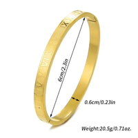 New Luxury Titanium Steel Bracelet Men 3 Colors Roman Alphabet Element Bangle ✨