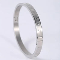New Luxury Titanium Steel Bracelet Men 3 Colors Roman Alphabet Element Bangle ✨