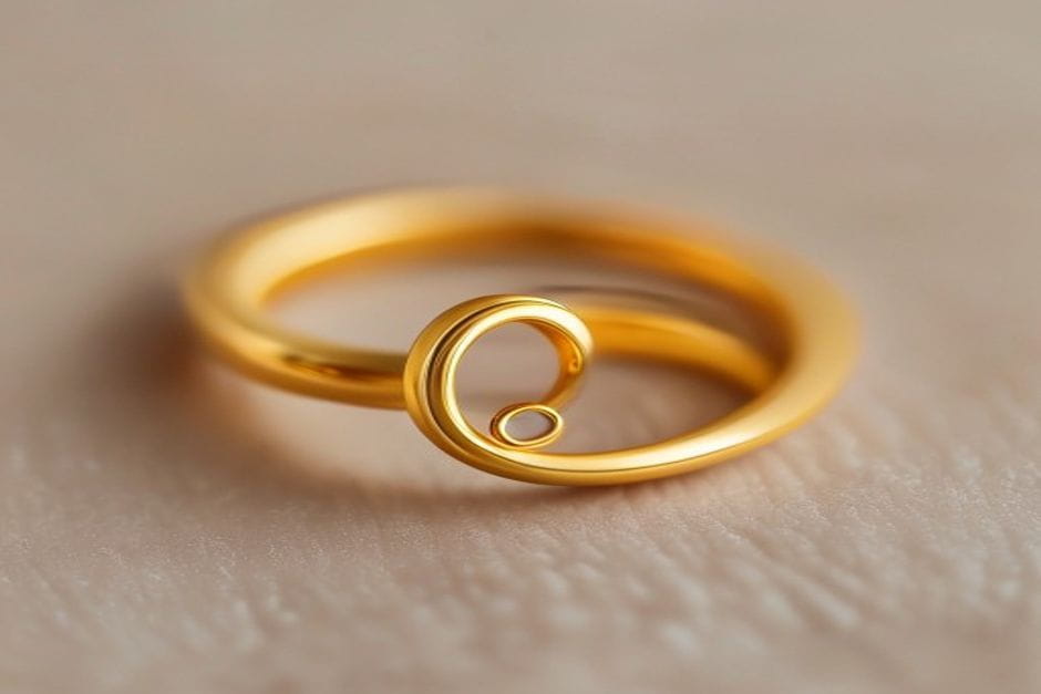 Oval signet ring yellow gold