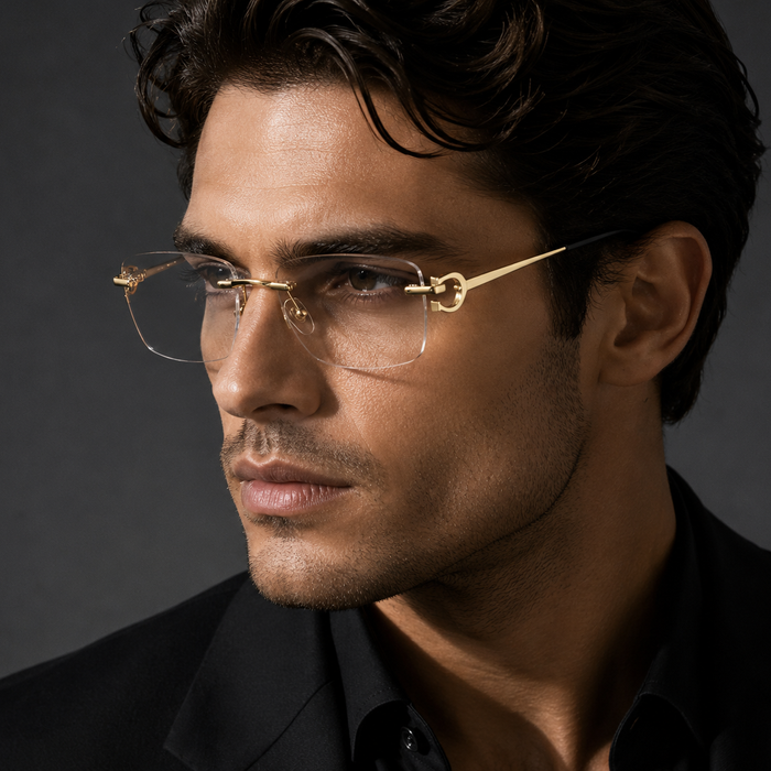 Pilot Metal Glasses Frame Casual Optical Eyeglasses Rimless 👓