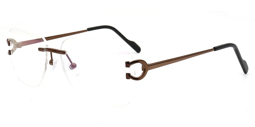 Pilot Metal Glasses Frame Casual Optical Eyeglasses Rimless 👓