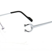 Pilot Metal Glasses Frame Casual Optical Eyeglasses Rimless 👓