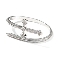 Platinum plated Sword Bangle Gold Silver Color Cubic Zircon Cross Bracelet 💎