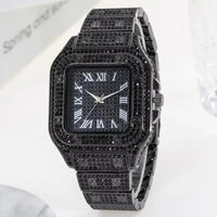 Luxury Iced-Out Cuban Chain Jewelry Set – Watch, Bracelet & Necklace for Men ✨