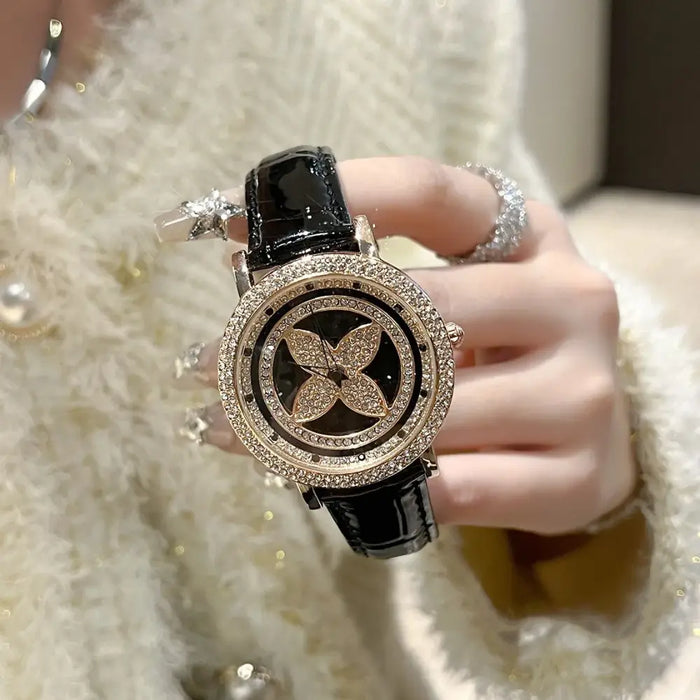 Quarts 28mm Quality watches for women four leaf ⏱️