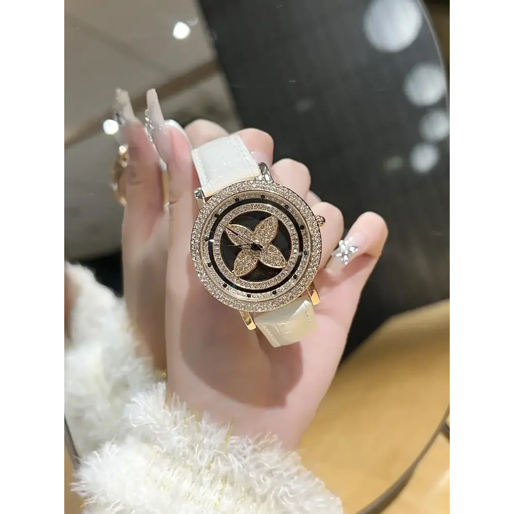 Quarts 28mm Quality watches for women four leaf ⏱️