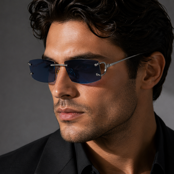 Rectangle Rimless Sunglasses&EyeglassesLuxury Brand Designer 🕶️