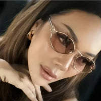 Retro Small Frame Woman Man Metal Cat Eye Glasses Shades UV Protection Sun Glasses✨