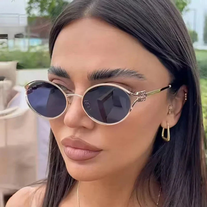 Retro Small Frame Woman Man Metal Cat Eye Glasses Shades UV Protection Sun Glasses✨