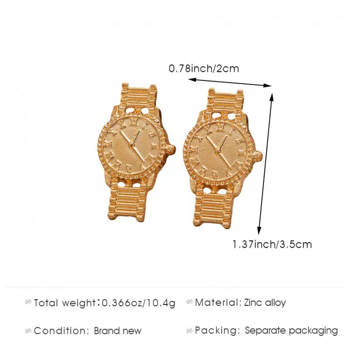Retro Women's Ear Studs - Vintage Watch-Shaped Earrings Suitable ✨