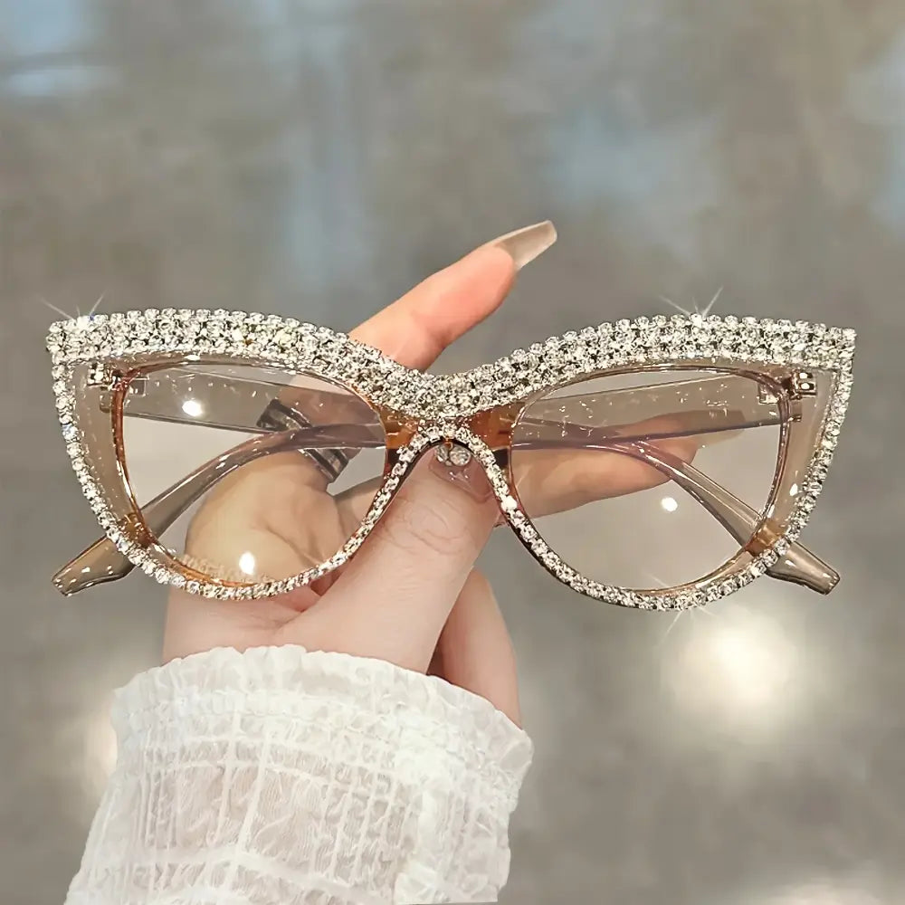 Rhinestone Trendy Reading Glasses for Women Retro Square 🕶️