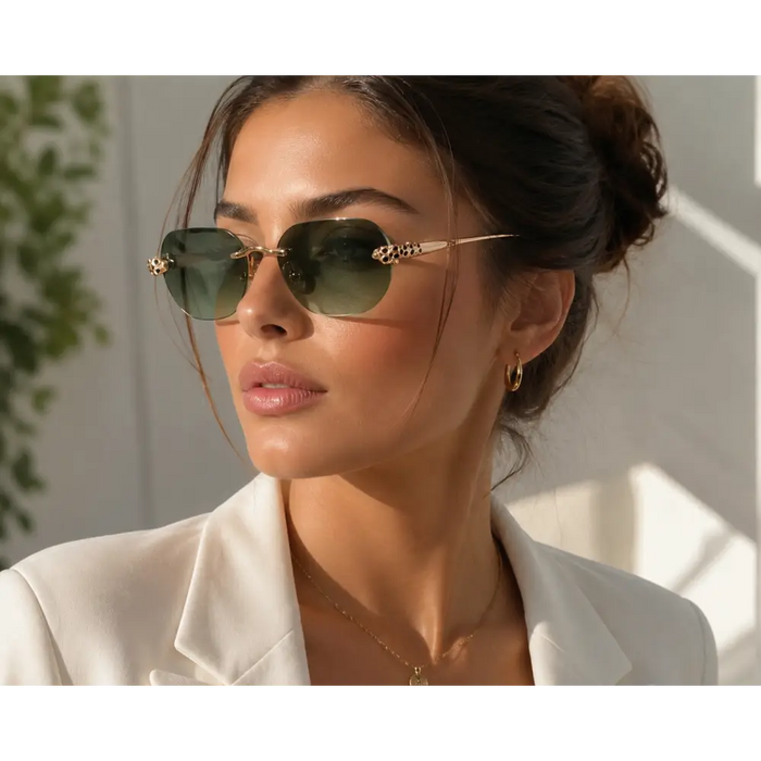 Rimless Oval Sunglasses Men New Fashion Vintage Gradient Casual Shades 🕶️