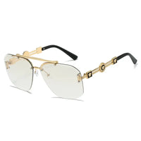 Rimless Pilot Metal Sunglasses Women Men Retro Trend Brand Sunglasses 🕶️