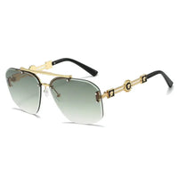 Rimless Pilot Metal Sunglasses Women Men Retro Trend Brand Sunglasses 🕶️