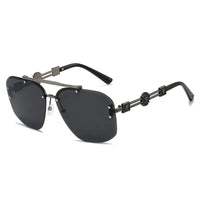 Rimless Pilot Metal Sunglasses Women Men Retro Trend Brand Sunglasses 🕶️