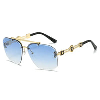 Rimless Pilot Metal Sunglasses Women Men Retro Trend Brand Sunglasses 🕶️